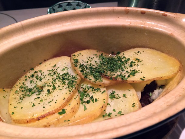 potato topped baeckeoffe at bellanger