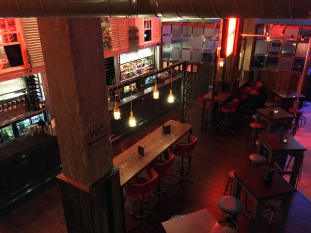 bar as seen from mezzanine level at low slow and juke