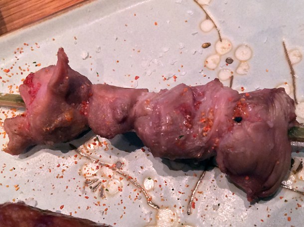 chicken gizzard yakitori at yumi izakaya