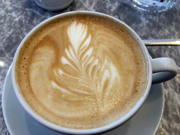 flat white coffee at dickie fitz