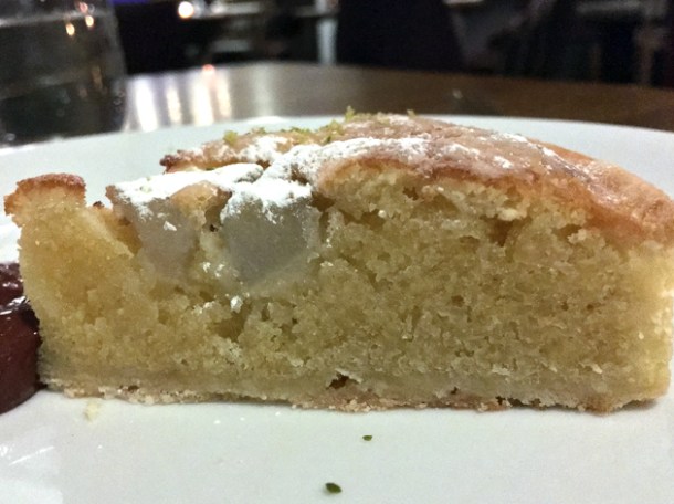 pear and almond tart at osteria barbican