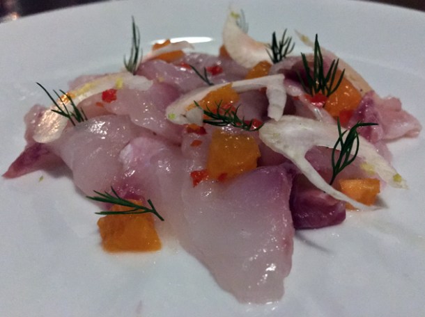 sea bream carpaccio at osteria barbican