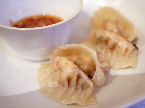 lobster and prawn gyoza at dickie fitz