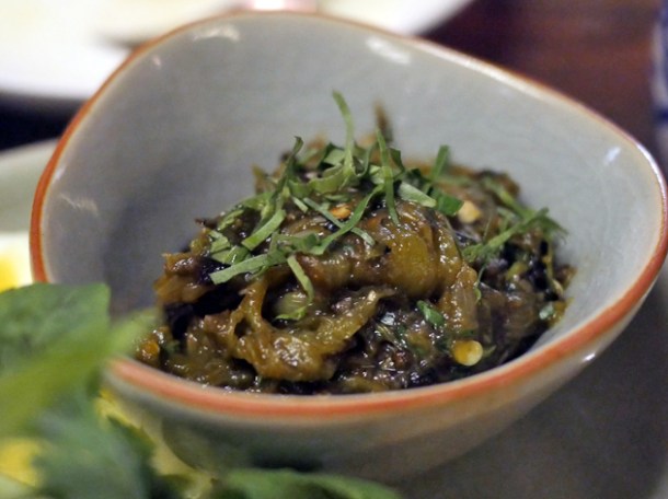 ginger and shrimp paste relish at som saa spitalfields