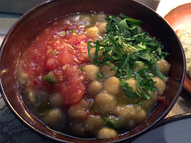 chickpeas and tomatoes at the barbary