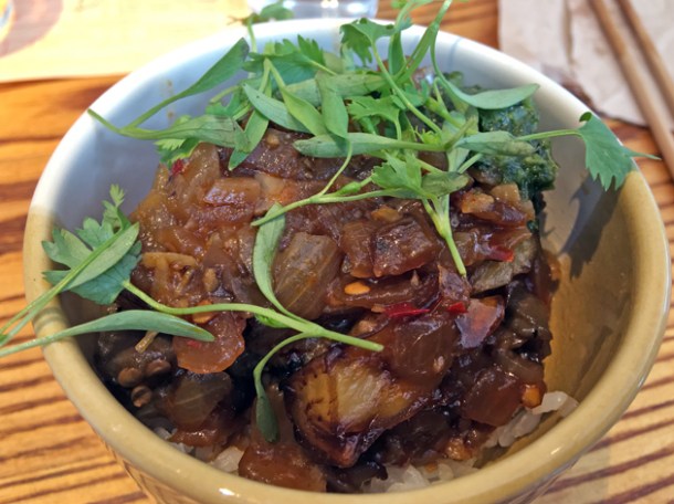 mapo aubergine rice at bao fitzrovia