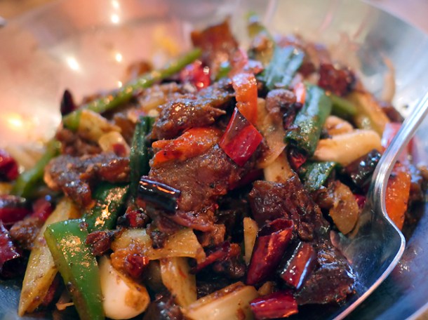 minced pork and beef tendons at the sichuan