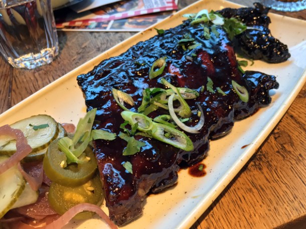 half rack baby back ribs at BBQ Whisky Beer at the grey horse kingston