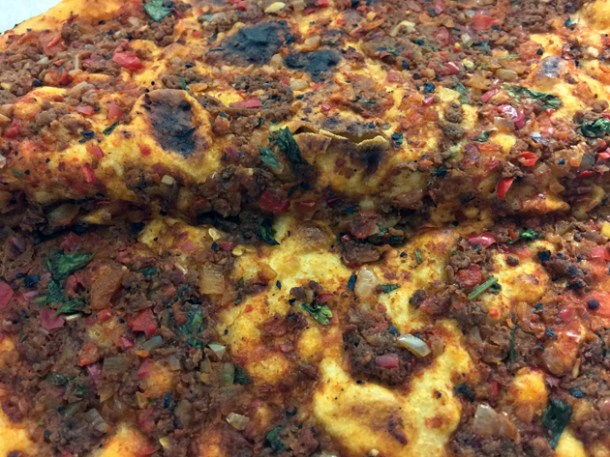 folded lamb lahmacun from pide oven