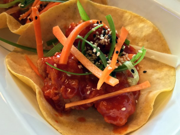 fried chicken tacos at killer tomato