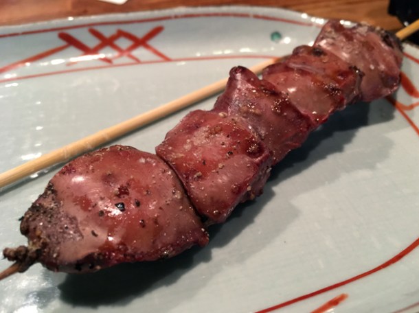 chicken liver yakitori at birdland