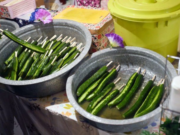 pickled cucumbers at kawagoe matsuri