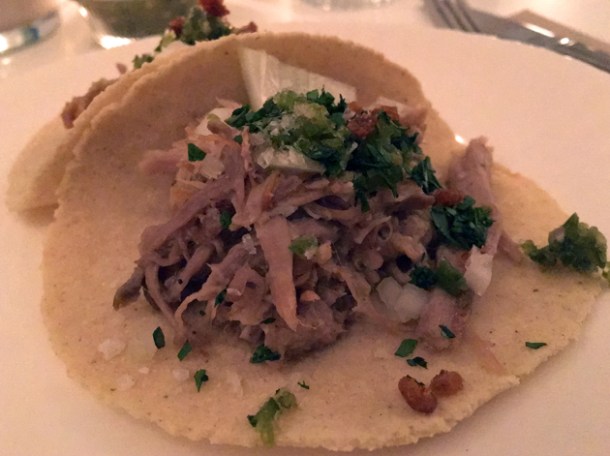 pork belly tacos at corazon