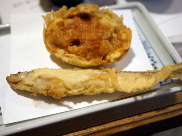 sardine tempura at tempura tsunahachi