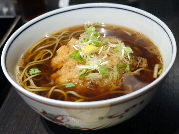 tempura hot soba at kanda yabu soba