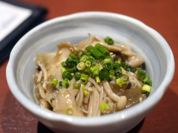 tofu with onions and mushrooms at little okinawa