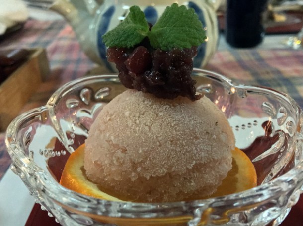 blood orange sorbet at minshuku tsugizakura