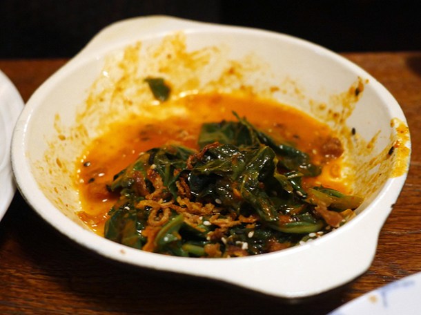 burnt chilli greens at little smoke