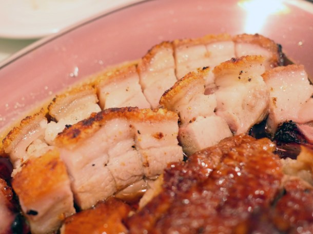 cantonese roast pork belly at duck duck goose brixton