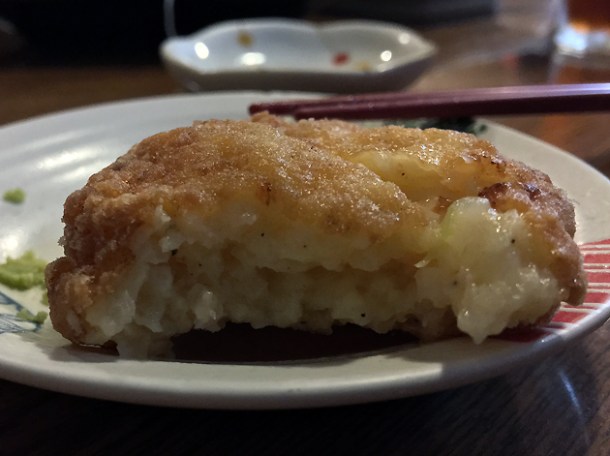 deep fried prawn cake at kanteki