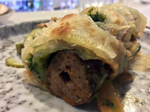 duck kathi roll at kricket soho