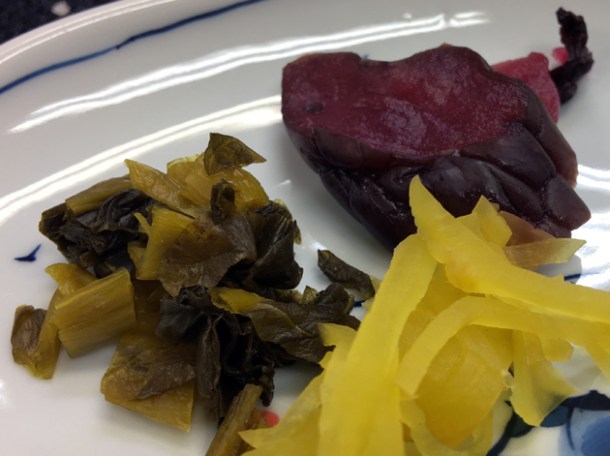japanese pickles at ryokan adumaya