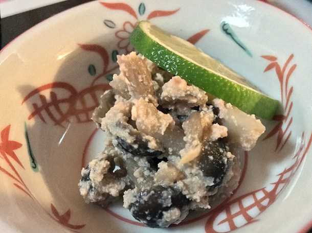 mushroom fritter at minshuku tsugizakura