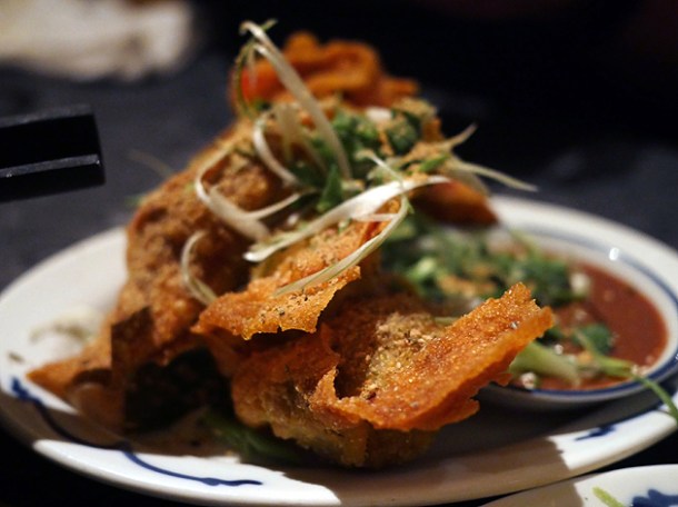 deep-fried won tons at farang