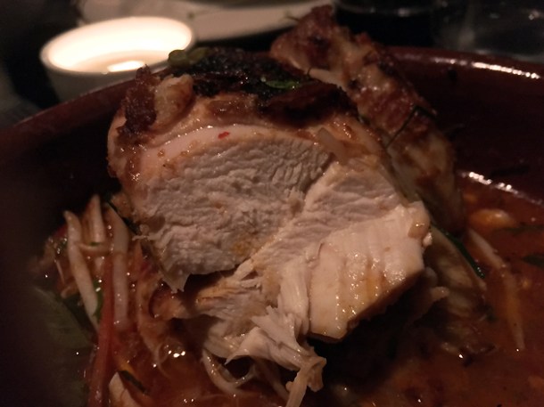 half-chicken and minced prawn red curry at farang highbury and islington