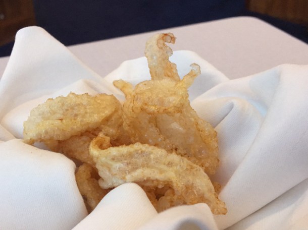 chicken skin crackling at claude bosi bibendum