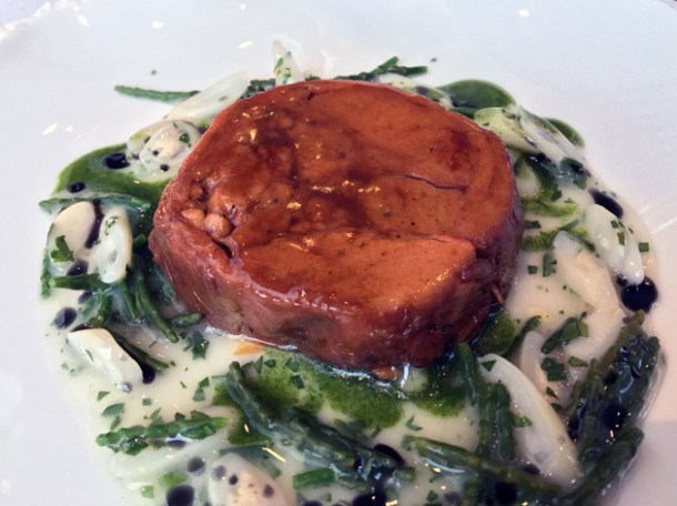 kid with razor clams and samphire at claude bosi bibendum chelsea