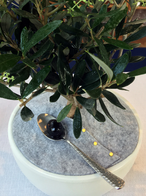 olive tree amuse bouche at claude bosi bibendum