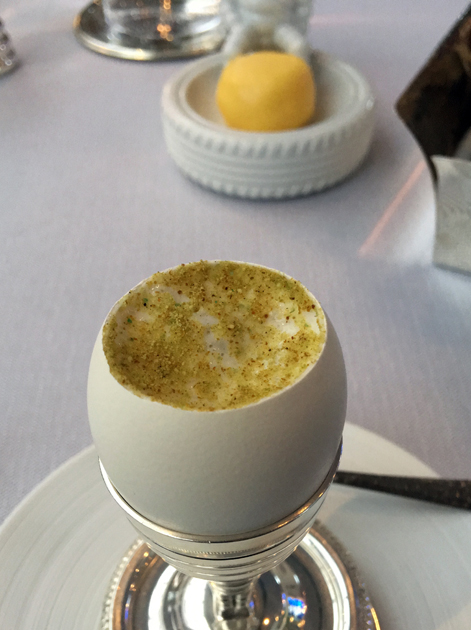 pea coconut cream curry powder egg at claude bosi bibendum chelsea