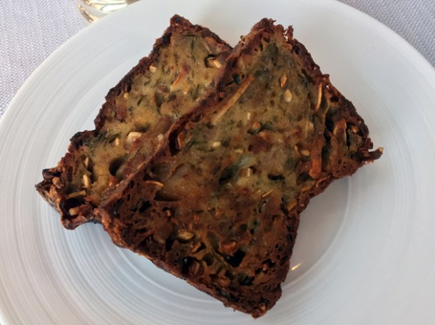 pig ear and blood loaf slices at claude bosi bibendum