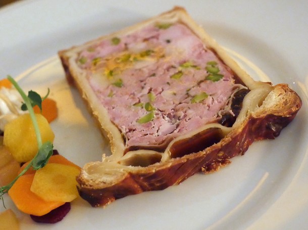 pork and pistachio pate en croute at holborn dining room rosewood hotel london
