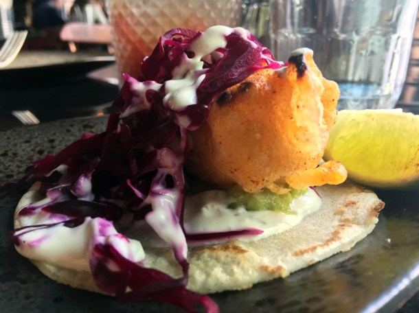 baja fish tacos at tienda roosteria