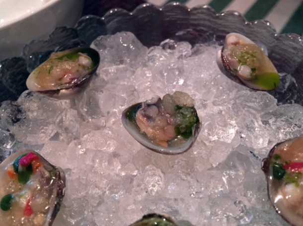 chilled clams at xu london