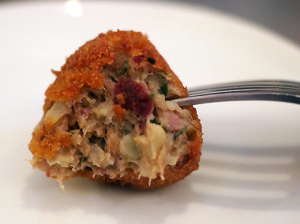 deep fried pork boudin ball at plaquemine lock london