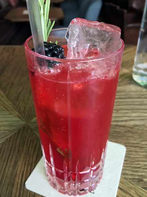 blackberry and rosemary lemonade at the wigmore