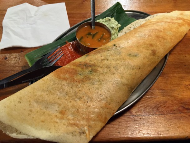 sag paneer dosa at diwana bhel poori