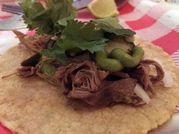 pork al pastor tacos at bad sports