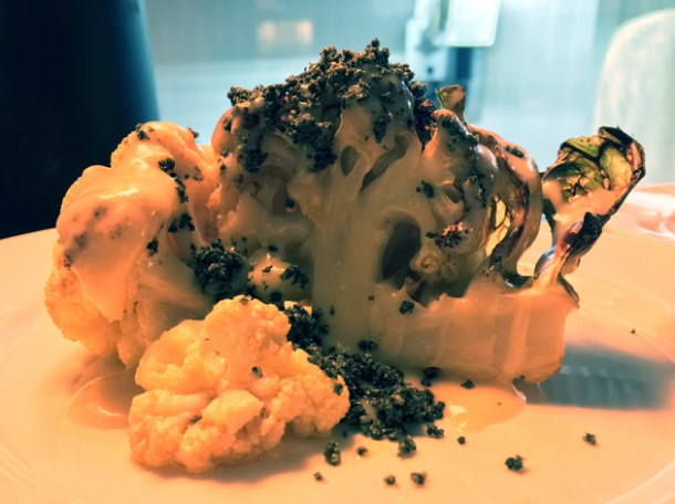cauliflower and seaweed at coal rooms peckham