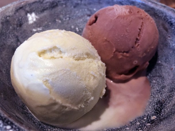 coconut and hazelnut ice creams at breddos tacos soho