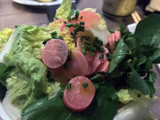 radish salad at gilly's fry bar