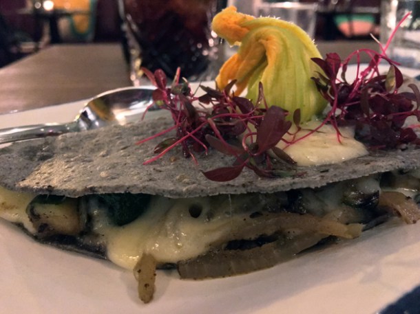 courgette flower quesadilla at santo remedio london bridge