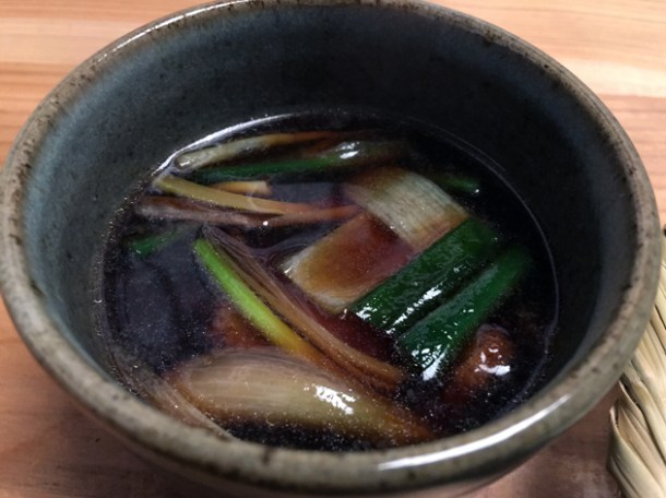 duck and leeks in broth at yen the strand