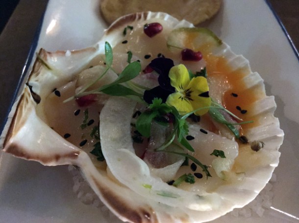 scallop aguachile at santo remedio london bridge