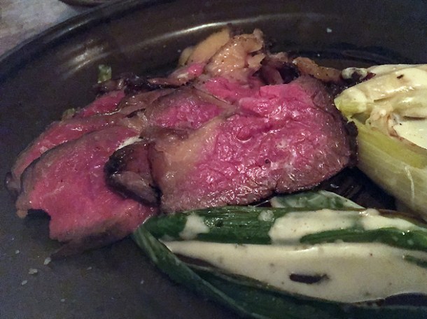 beef and leeks at sorella