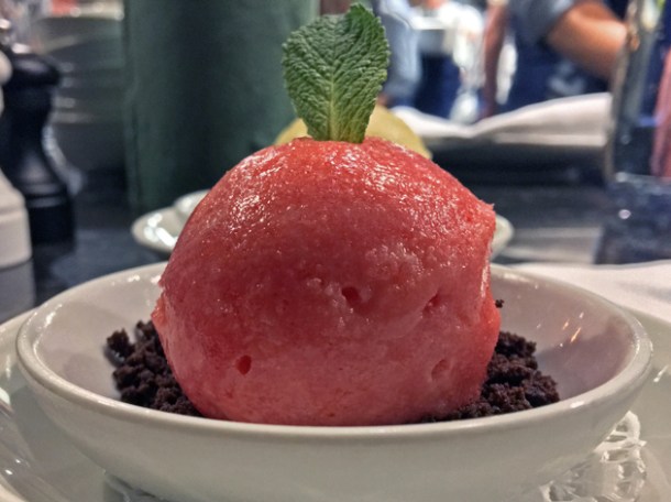 blood orange sorbet at sabor