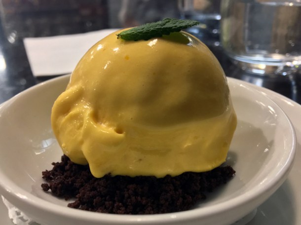 honey and saffron ice cream at sabor